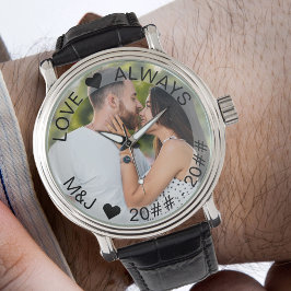 3. Hochzeitstag Foto Leather Watch Armbanduhr