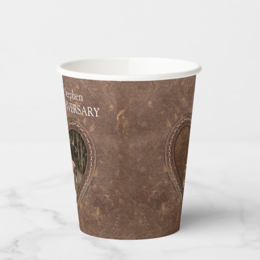 3. Hochzeitstag Foto Pappbecher (Links)