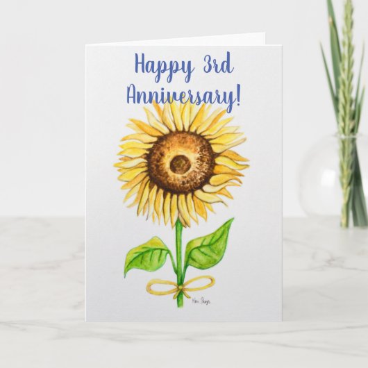 3. Hochzeitstag Grußkarte innen leer Karte (Vorderseite)