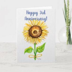 3. Hochzeitstag Grußkarte innen leer Karte