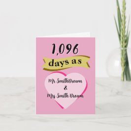 3. Hochzeitstag-Karte Leather dritten Karte