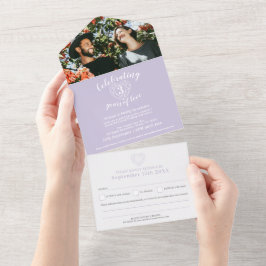 3. Hochzeitstag Kristall lila UAWG Foto All In One Einladung