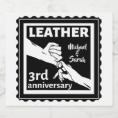 3. Hochzeitstag mit traditionellen Händen Bierflaschenetikett (Einzelnes Label)