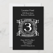 3. Hochzeitstag Not leidendes Wappen Einladung (Rückseite)