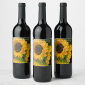 3. Hochzeitstag Sonnenblume Weinetikett (Flaschen)