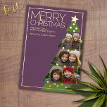 3 Horizontales Foto Weihnachtsbaum Collage Folien Feiertagskarte<br><div class="desc">FRONT DESIGN: Eine Collage von 3 Fotos in einem gestapelten Raster, um viele Bilder aus dem vergangenen Jahr zu markieren. Das Foto-Gitter ist aus der Mitte und befindet sich in einem Weihnachtsbaum. Es kann etwas dauern, die richtigen Bilder für dieses Design zu finden. Moderne Optik für eine Urlaubskarte mit grünen...</div>