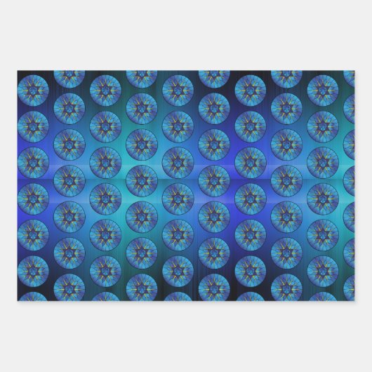 3 Hübsch Happy Hanukkah Wrapping Paper Geschenkwra Geschenkpapier Set (Vorderseite 3)