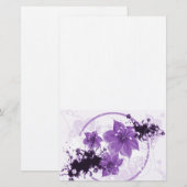 3 HÜBSCHE BLUME - LILA BRIEFPAPIER (Vorne/Hinten)