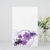3 HÜBSCHE BLUME - LILA BRIEFPAPIER (Stehend Vorderseite)