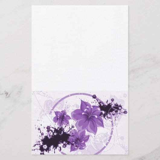 3 HÜBSCHE BLUME - LILA BRIEFPAPIER (Vorderseite)