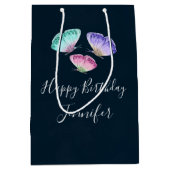 3 Hübsche Pastel-Aquarellbutterfische Geburtstag Mittlere Geschenktüte (Vorderseite)