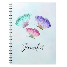 3 Hübsche Pastel-Aquarellbutterfische Notizblock