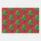 3 Hübsche Weihnachtskerze Geschenkpapier Set (Vorderseite 3)