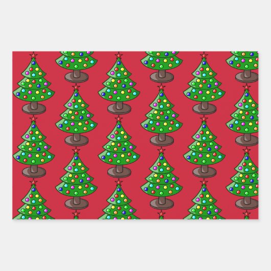 3 Hübsche Weihnachtskerze Geschenkpapier Set (Vorderseite 3)