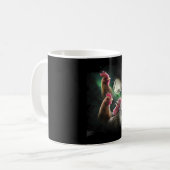 3 Hühner Mond Wolf Hühner heulende Wölfe Kaffeetasse (Vorderseite Links)