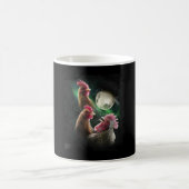 3 Hühner Mond Wolf Hühner heulende Wölfe Kaffeetasse (Mittel)