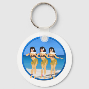 3 Hulas am Strand Schlüsselanhänger