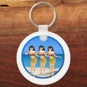 3 Hulas am Strand Schlüsselanhänger (Vorderseite)