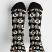 3 Hunde, 3 Namen, Hunde Foto - Personalisiert Schw Socken (Oben)