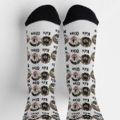 3 Hunde 3 Namen Personalisiertes Hunde-Foto auf Gr Socken (Oben)