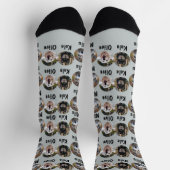 3 Hunde 3 Namen Personalisiertes Hunde-Foto auf Gr Socken (Oben)
