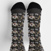 3 Hunde 3 Namen Personalisiertes Hunde-Foto auf Sc Socken (Oben)