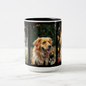 3 Hunde-Fotos Herz-Pfotenabdrücke Geschenk Zweifarbige Tasse (Mittel)