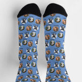 3 Hunde und Namen Personalisierte Fotos für Hausti Socken (Oben)