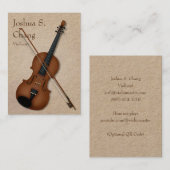 3-Illusion Violin & Bow Beruflich Musician Visitenkarte (Vorne/Hinten)