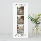 3 Image Foto Booth QR Code Hochzeit Save The Date (Stehend Vorderseite)