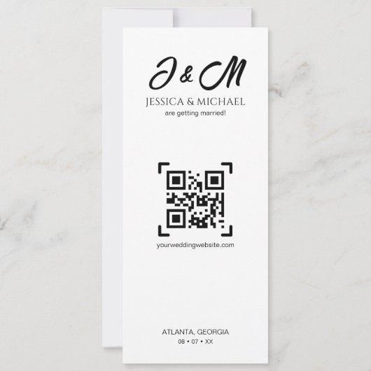 3 Image Foto Booth QR Code Hochzeit Save The Date (Rückseite)