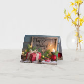 3 Image Rustic Holiday Grußkarte Karte (Gelbe Blume)