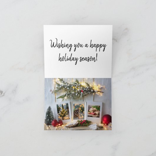 3 Image Rustic Holiday Grußkarte Karte (Innenseite)