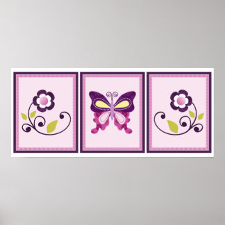 3 in 1 Butterfly Lane 8 x 10 Zoll Kinderzimmer Art Poster