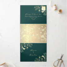 3 in 1 Emerald Green Wedding Dreifach Einladung