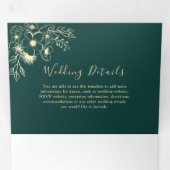 3 in 1 Emerald Green Wedding Dreifach Einladung (Innen Erste Seite)