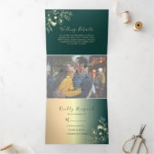 3 in 1 Emerald Green Wedding Dreifach Einladung (Innenseite)