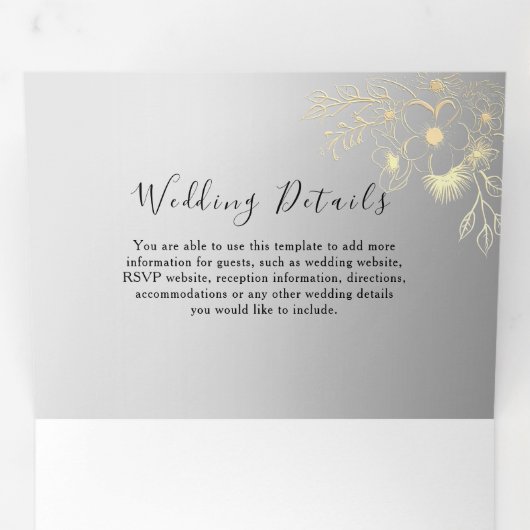 3 in 1 Foto Einladung zum Hochzeitsfeiern (Innen Erste Seite)