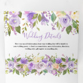 3 in 1 Rustikale Hochzeit Lila Flora Dreifach Gefaltete Einladung (Innen Erste Seite)