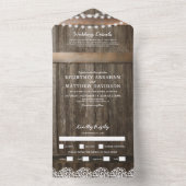 3 in 1 Rustikales Gipskraut Hochzeit All In One Einladung (Innen Boden)