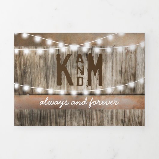 3 in 1 Rustikales Sonnenblumenhochzeit Dreifach Gefaltete Einladung (Cover)