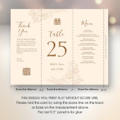 3 in 1 Tischnummer, Menü & Dankeschön Karte