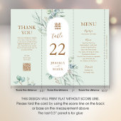 3 in 1 Tischnummer, Menü & Dankeschön Karte