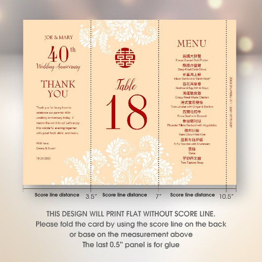 3 in 1 Tischnummer, Menü & Dankeschön Karte