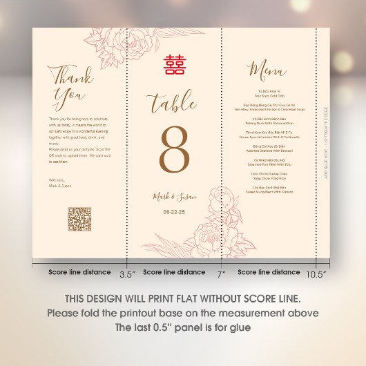 3 in 1 Tischnummer, Menü & Vielen Dank, Signatur Poster