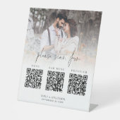 3 in einem Qr-Bar-Menü Programm-Foto Hochzeit Sockelschild (Vorderseite)