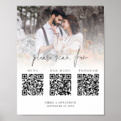 3 in einem Qr-Code-Menü Bar Programm-Foto Hochzeit Poster (Vorne)
