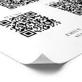 3 in One Qr Codes Bar Menü Programm Skript Hochzei Poster (Ecke)