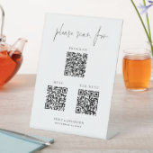 3 in One Qr Codes Bar Menu ProgrammskriptWedding Sockelschild (In Situ)
