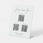 3 in One Qr Codes Bar Menu ProgrammskriptWedding Sockelschild (Vorderseite)